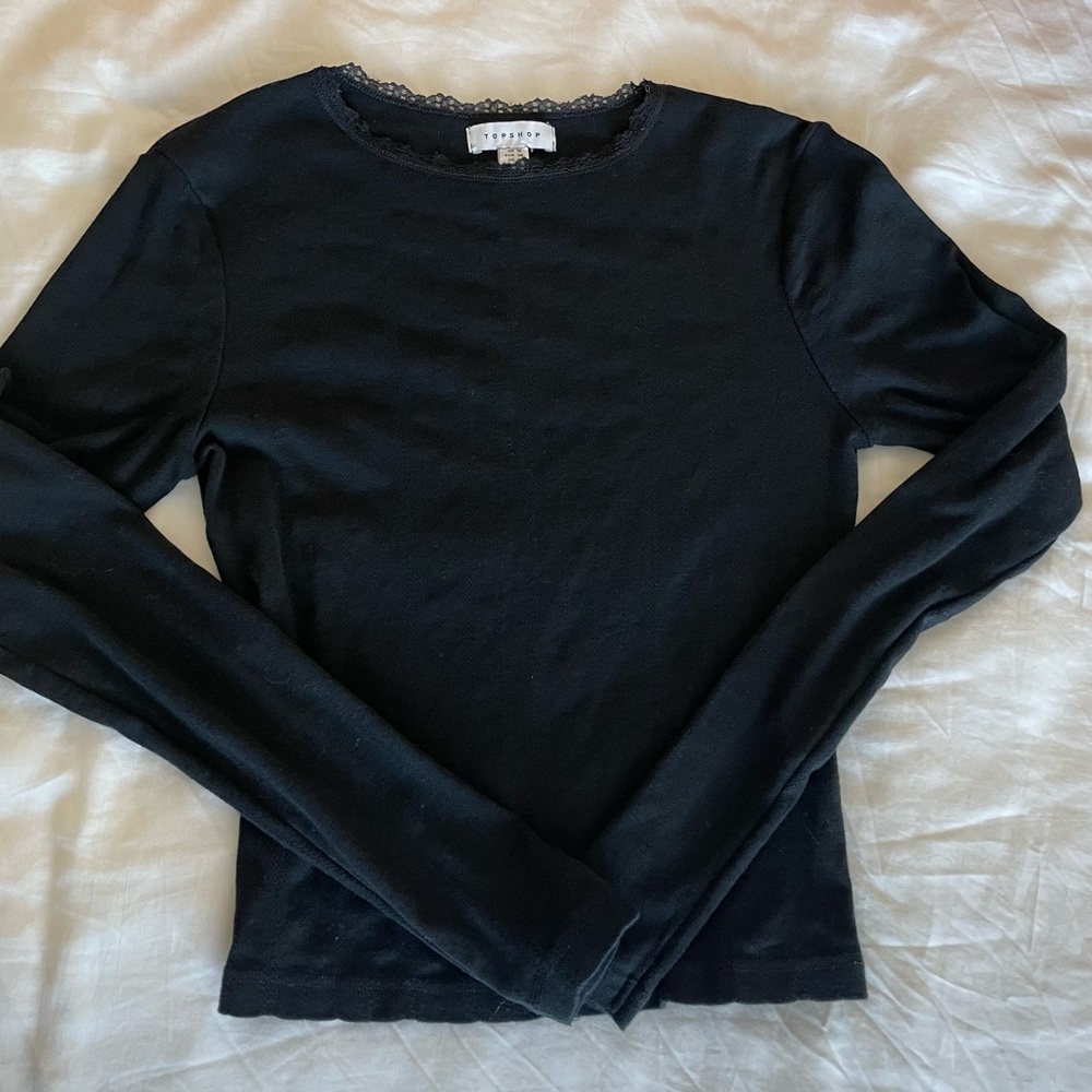 SET of 2!! Topshop Long Sleeve Scallop Detail 6